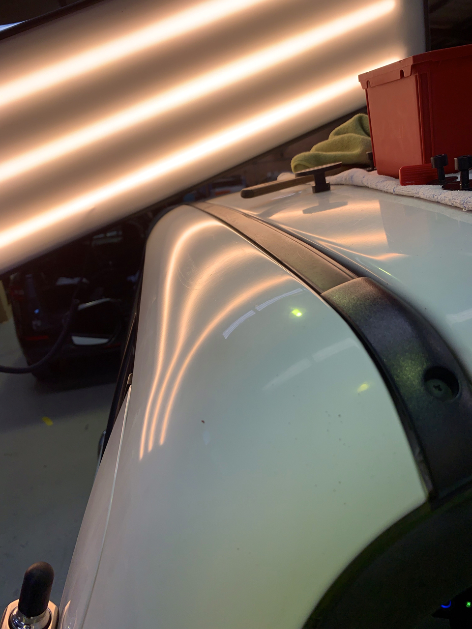 After photo showing the repaired roof edge after Dent X paintless dent repair